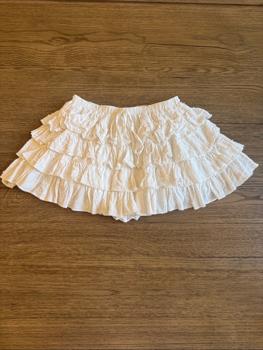 Altar'd State White Tiered Ruffle Mini Skirt